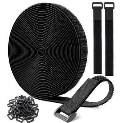 Plastic Buckle 50mm Hook And Loop Cable Tie One Piece Sustainable Hook And Loop Wire Wrap