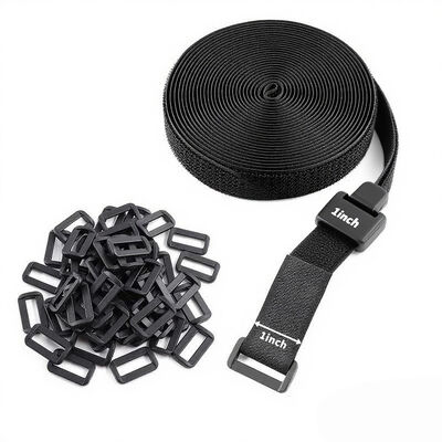 Plastic Buckle 50mm Hook And Loop Cable Tie One Piece Sustainable Hook And Loop Wire Wrap