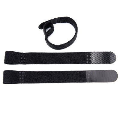 Black Back To Back Hook And Loop P Shaped Hook And Loop Tape For Data Cable And Computer Cable
