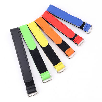 Colored Iron Buckle Hook And Loop Cable Strap Anti Slip Lightweight Customizable