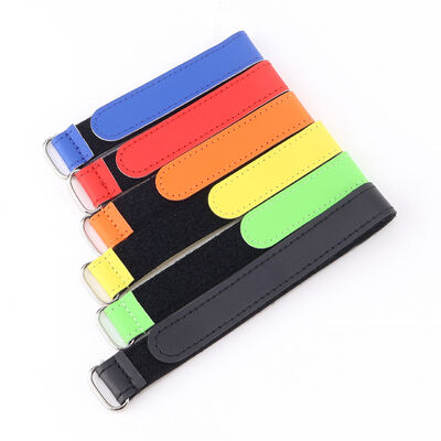 Colored Iron Buckle Hook And Loop Cable Strap Anti Slip Lightweight Customizable