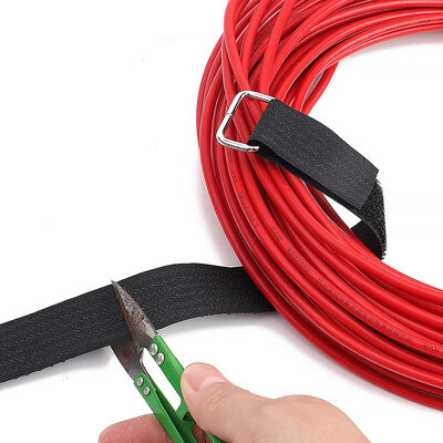 Integrated One Piece Hook And Loop Cable Strap Customised For Clothing Accessories