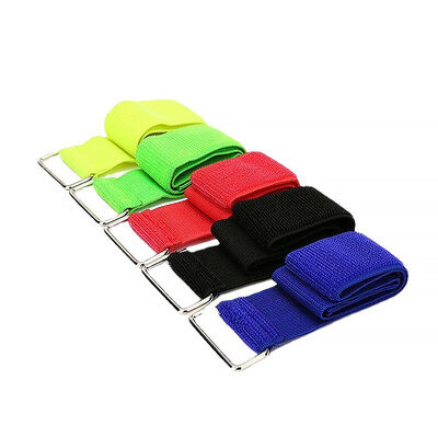 10mm Colorful Hook And Loop Elastic Straps Iron Buckle Non Fuzz Textile Sofa Binding
