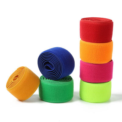 Protective Gear Stretchable Hook And Loop 10mm Colored Non Fuzz Self Adhesive