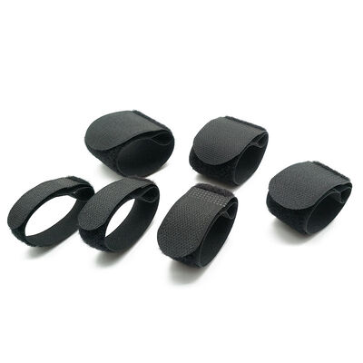 Black And White P Shaped Cable Hook And Loop Headphone Double Sided 12mm