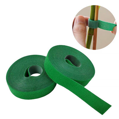 Nylon Back To Back Hook And Loop Green Plant Binding Back To Back Tape Soft